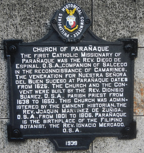 Church of Parañaque historical marker