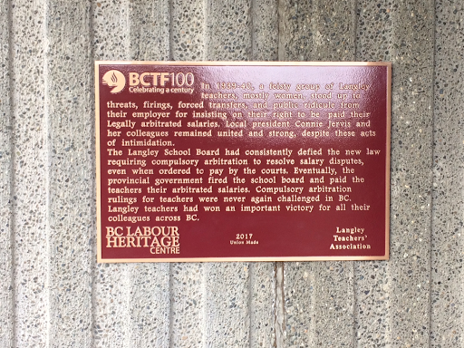 Langley Teachers Association Connie Jervis Plaque