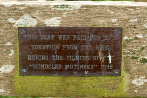 Plaque on churchyard seat, Sutton Mallet