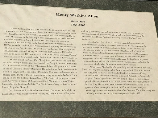 Henry Watkins Allen  Governor 1864-1865