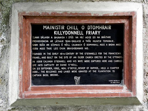 Plaque, Killydonnell Friary