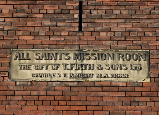 Plaque on the former All Saints Mission Room