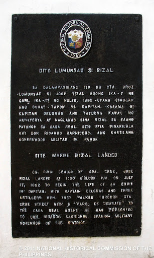 Site where Rizal Landed historical marker