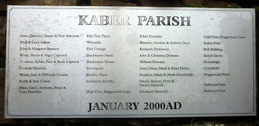Plaque, Millennium monument, Kaber