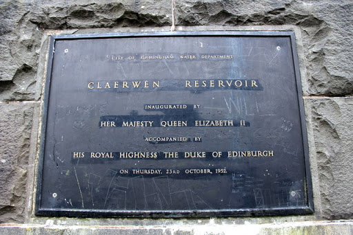 Plaque, Claerwen Reservoir, Elan Valley Reservoirs, Wales
