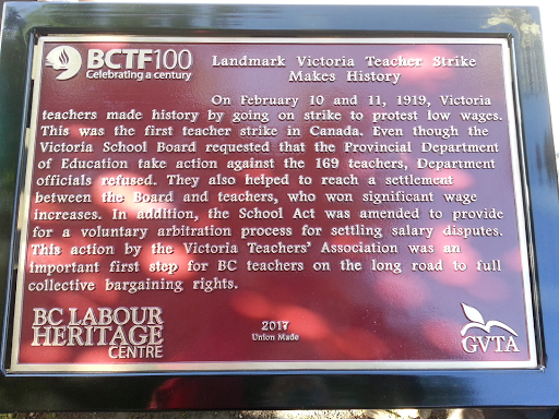 Canada's First Teachers' Strike, Victoria 1919