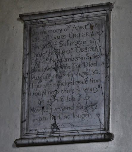 West Chiltington: St. Mary's Church: Memorial plaque