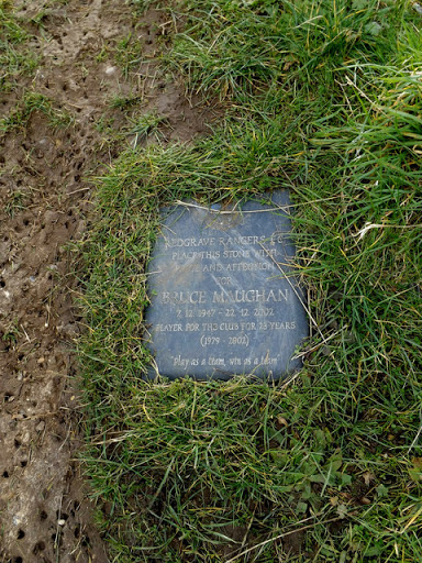 Plaque at Redgrave Cricket Ground