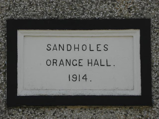 Plaque, Sandholes Orange Hall