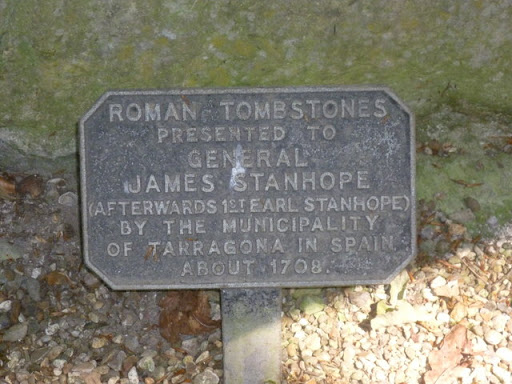 Plaque for the Roman tombstones in Chevening Park