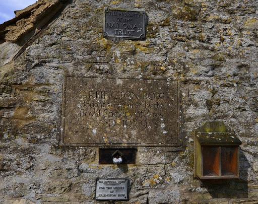 Bibury; National Trust  plaques on the last cottage in Arlington Row