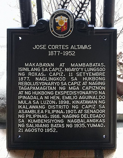 Jose Cortes Altavas historical marker