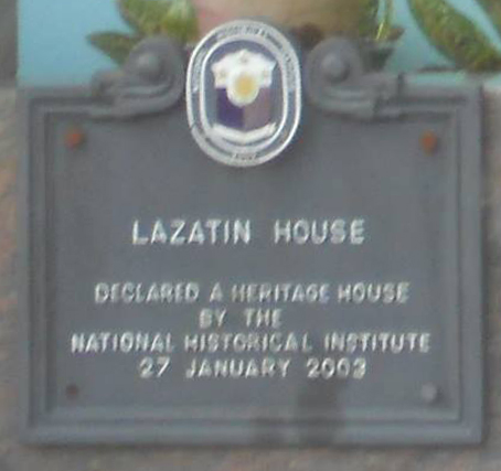 Lazatin House historical marker