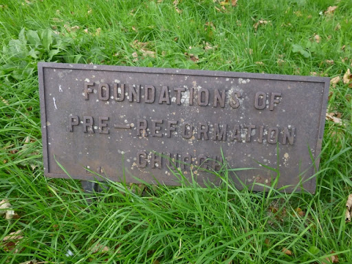 Plaque marking former site of chapel