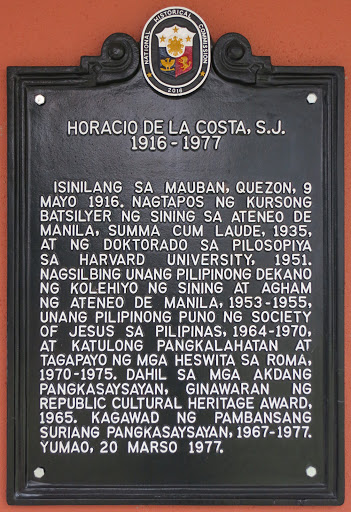 Horacio de la Costa, S.J. historical marker