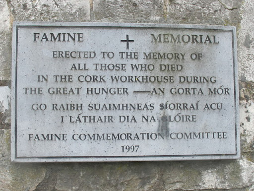 Famine memorial at the site of Cork workhouse