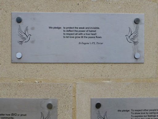 Peace pledge, St Eugene's PS, Tircur