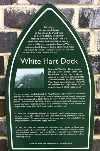 White Hart Dock: plaque