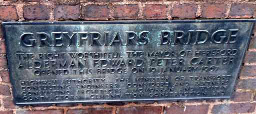 Greyfriars Bridge plaque, Hereford