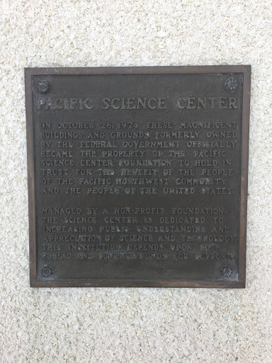 Pacific Science Center dedication plaque