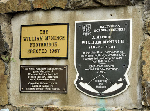 The William McNinch footbridge plaques, Ballymena
