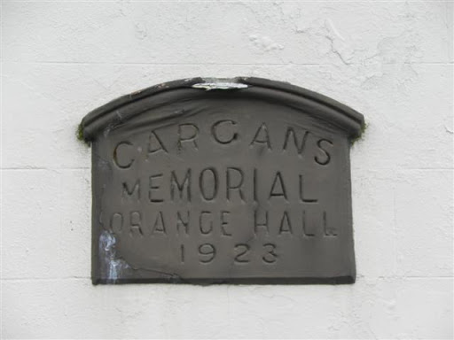 Plaque, Cargans Memorial Orange Hall 1923