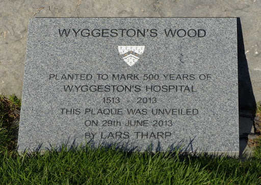 Plaque at Wyggeston's Wood near Kilby