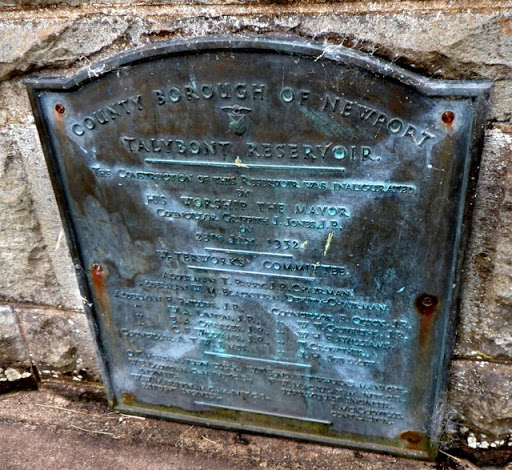 Plaque commemorating the start of construction of the Talybont Reservoir