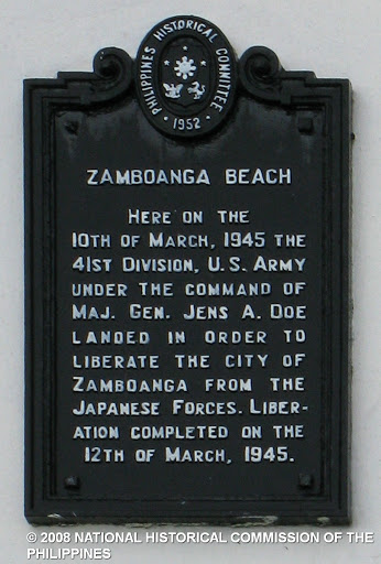 Zamboanga Beach historical marker