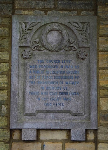 Plaque in The Leys, Witney, Oxon