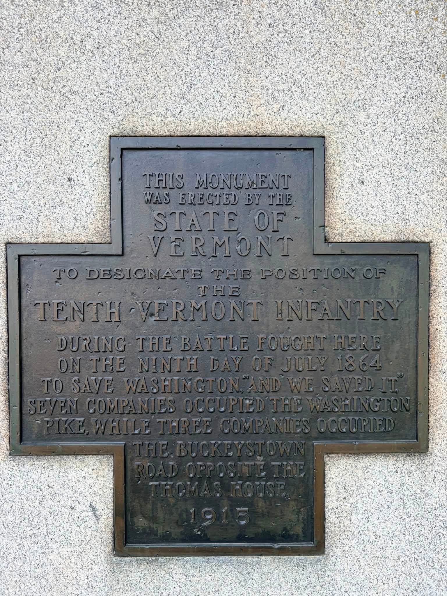 To Designate the Position of the Tenth Vermont Infantry