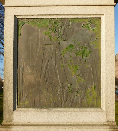 Plaque below statue of Peter Denny