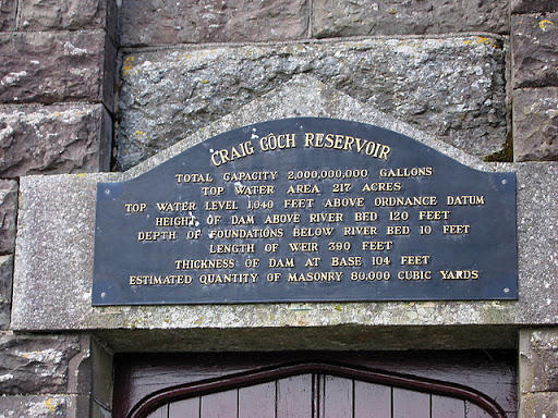 Plaque on the valve tower, Craig Goch reservoir