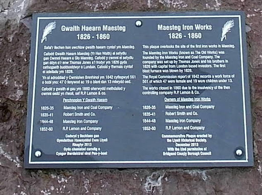 Maesteg Iron Works bilingual plaque