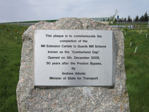 A plaque alongside the M6