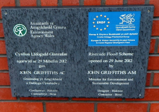 Flood defence plaque, Riverside, Newport