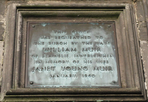 Memorial plaque at Innerleithen