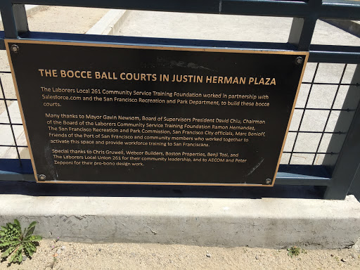 The Bocce Ball Courts in Justin Herman Plaza