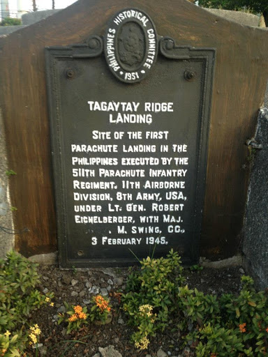 Tagaytay Ridge Landing historical marker