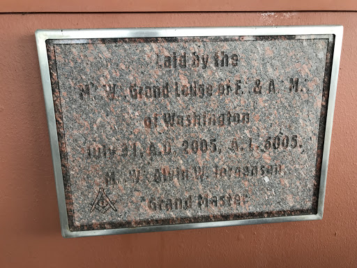 Laid by the M. W. Grand Lodge of F. & A. M. of Washington
