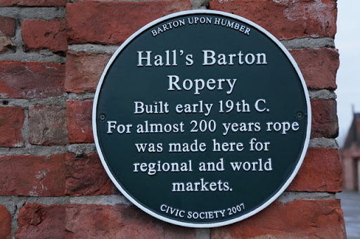 Plaque at  Barton Ropery, Barton upon Humber