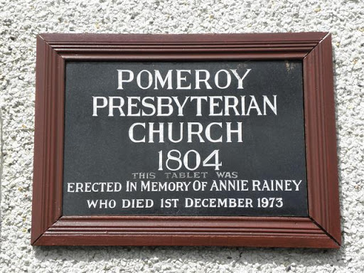 Plaque, Pomeroy Presbyterian Church