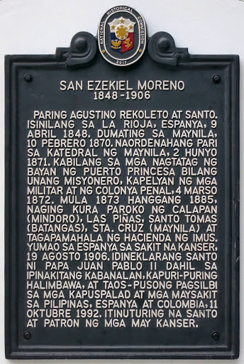 Saint Ezequiel Moreno historical marker