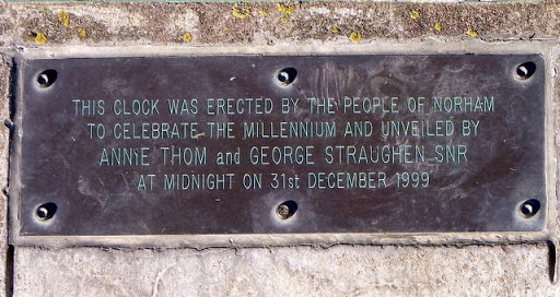 Plaque, Norham Clock