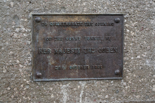 To commemorate the opening of the Conwy Tunnel