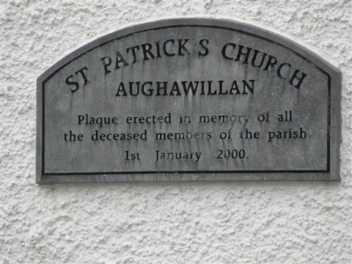 Plaque, St Patrick's Church