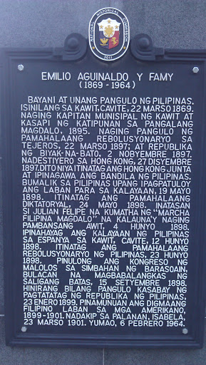 Emilio Aguinaldo y Famy historical marker