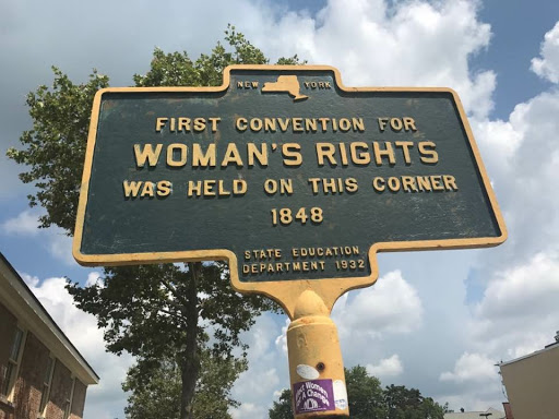 First Convention for Woman's Right was Held on this Corner 1848