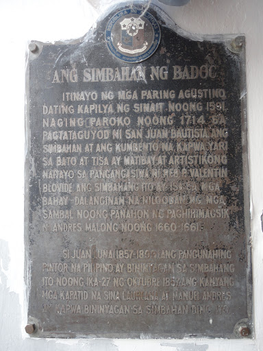 The Church of Badoc historical marker