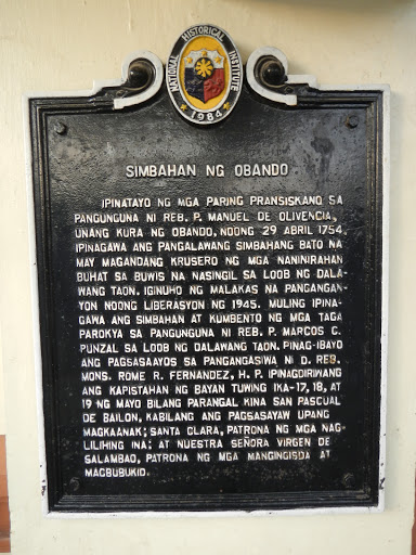 Church of Obando historical marker